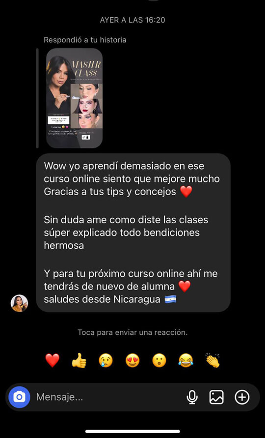 Valoración de alumna